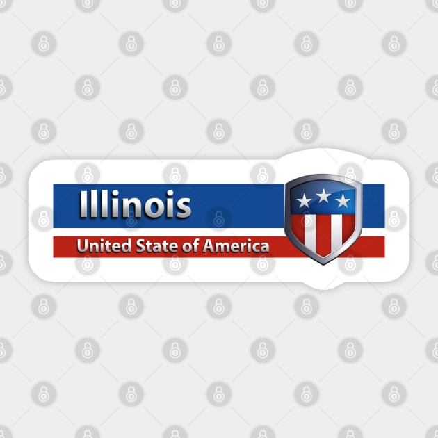 Illinois - United State of America Sticker by Steady Eyes